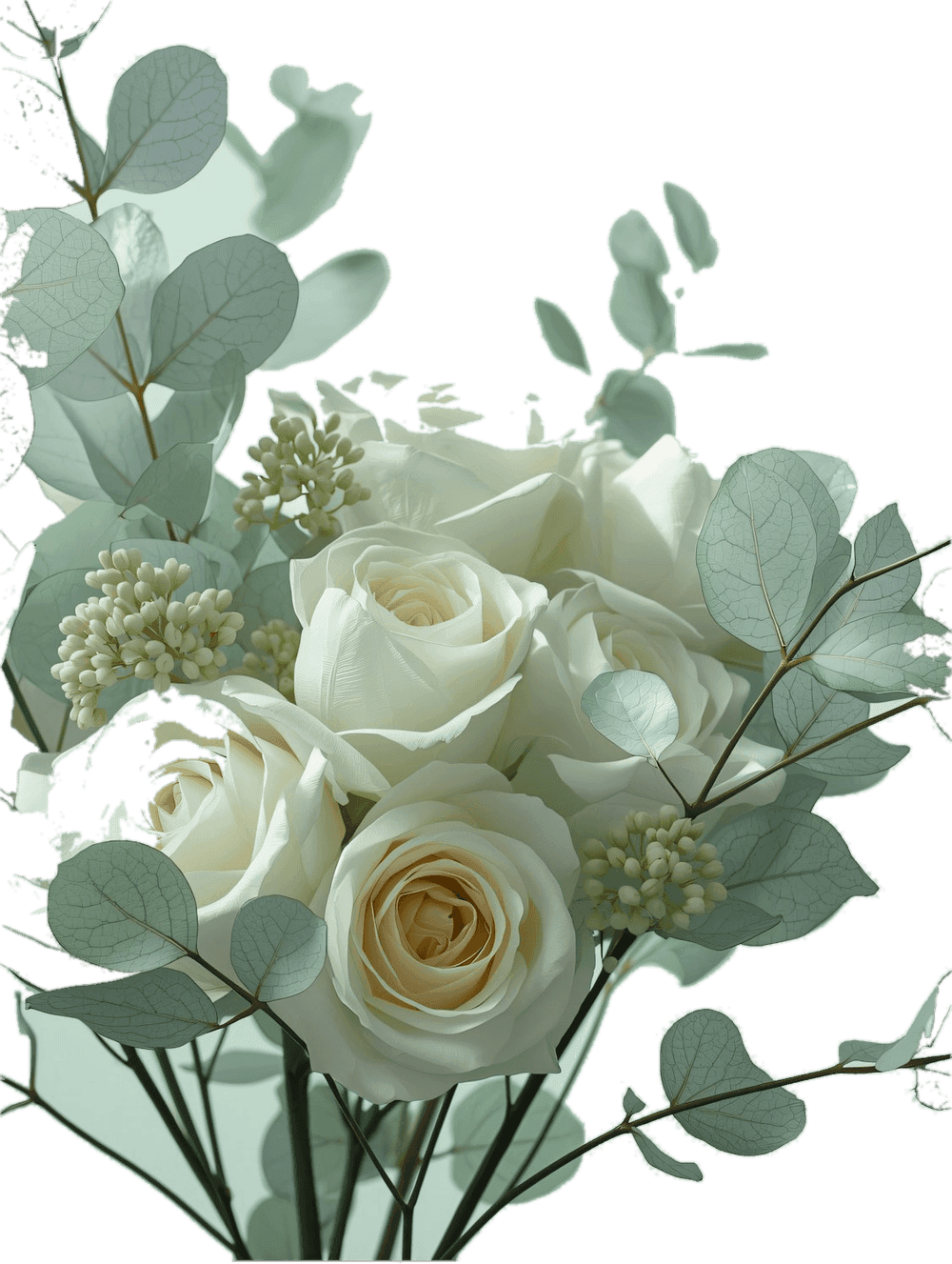 A loose bouquet of garden roses